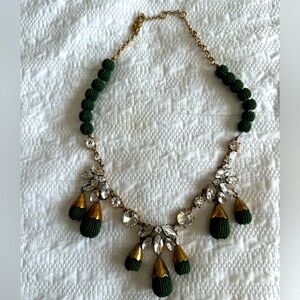 Ann Taylor emerald green beaded and stone necklace